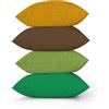 ggaimwf Tinta unita Copricuscino in lino per divano Verde Marrone Cuscino per letto Primavera prato Colore Fatto a mano Piazza Federe per cuscini con cerniera invisibile 45x45 cm Set da 4