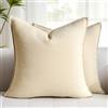 Velvhom Copricuscini Divano 45 x 45 Set da 2 Federe Cuscini Cotone e Lino Copri Cuscini Lussuose Fodere per Cuscini Camera da Letto Divano Esterni Sedie Mobili da Giardino Auto Decorazioni per la Casa Beige