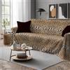 Tata Home Telo Arredatutto Copritutto Matrimoniale Copridivano Copriletto Grandfoulard in Cotone Made in Italy Fantasia Misura 260x290 cm Mod. Leopardato