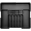 Chiluxendo Portaposate da Cassetto, Organizer Cassetti Cucina con Supporto per Coltelli, Organizer Posate da Cassetto, Cassetti di Utensili da Cucina Espandibile per Posate, Cucchiai, Forchette(Nero)
