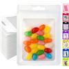 Plaphy 100 Sacchetti Mylar Richiudibili con Finestra e Zip(Bianco,10,5x15)