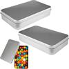 Silkmin 2 Pezzi Scatola Metallo con Coperchio, 150x90x30 mm Scatola Latta | con Coperchio Piccola, Rettangolari Scatoline in Metallo Rettangolari di Piccole Dimensioni per Organizzare Piccoli Oggetti