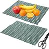 DBAATTZ Tappetino per Lavello Cucina, 2 Pezzi Tappetino Scolalavello, 30 x 40 cm Fai Da Te per Tappetini Lavello Cucina, Tappetini Lavelli Cucinas, con Forbici, per Piatti, Bicchieri(Verde Scuro Trasparente)