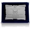 ATS Incisione Targhe & Timbri Targa Nozze d'Argento 25° Anniversario di Matrimonio con Astuccio in Velluto - Targa Ricordo a Forma di Pergamena - Idea Regalo per Coppie e Genitori (Blu)