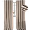 YSTELLAA Tenda 100% Oscurante Da Interno 2 Pezzi, 140×300cm, Tenda Velluto Fonoassorbenti, Tende Termiche Isolanti Per Interni, Con Anelli, Moderne, Per Camera Da Letto, Camel