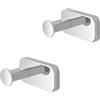 Inbagno Set 2 Pezzi Accessori Bagno Cubik Con Due Appendini Portasciugamani Da Muro, In Acciaio Cromo Con Installazione Mediante Viti E Tasselli O Biadesivo 3M Inclusi