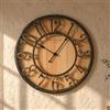 K&L Wall Art Grande orologio da parete vintage industriale, stile rustico, effetto legno e metallo, senza ticchettio, orologio silenzioso (Farmhouse Brown, Ø 50 cm)
