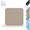Huamirra Tappetino Doccia, 48 x 48 cm Tappeto Doccia Quadrato Lavabile in Lavatrice con Ventosa, Tappeto Doccia in PVC Antiscivolo, Tappeto Massaggiante Antiscivolo per Doccia, incl. 2 Ganci, Cachi