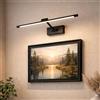 Alpinaluz Applique LED Nero 48 cm 10W Luce Bianca Calda 2700K MIRO Braccio Articolato Orientabile Illuminazione per Quadri Specchi e Espositori in Alluminio Opaco