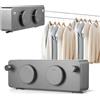 Eirolace Stendibiancheria retrattile da parete, doppio cavo in acciaio inox 2 x 4,2 m, Filo Stendibiancheria Retrattile da parete, capacità di carico 20 kg, regolabile per bagno, balcone e lavanderia(Gray)