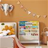 SoBuy FRG225-W Scaffale per bambini Ventilatore sospeso Scaffale Supporto per giornali con 4 ripiani Scaffale per libri BHT ca. 62x71x29 cm