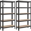Set 2 Scaffali Metallo 5 Ripiani Regolabili Garage Cantina Officina 650kg