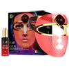 FAQ 202 Maschera LED Viso 8 Colori + Red Light Peptide Siero viso - Maschera wireless con 600 punti luce per cura facial illuminante e effetto rassodante per una pelle luminosa