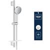 GROHE Vitalio Joy+ 120 Set Doccia: (doccetta ⌀ 120 mm 3 getti, risparmio idrico 6,3 l/min, protezione antiscottatura, tubo flessibile 1,75 m, asta 60 cm con piatto doccia), cromato, 1348660000