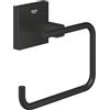 GROHE Portarotolo carta igienica GROHE Start Cube QuickFix senza coperchio (metallo, montaggio a parete, fissaggio nascosto, con viti e tasselli), 138 mm, con GROHE QuickGlue, nero opaco, 409782430