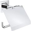 GROHE QUICKFIX Start Cube, Porta carta igienica con coperchio, Cromo, 41102000