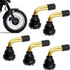 AYHYHLJZJ 5 Pezzi Valvola PVR70 Senza Camera d'Aria, Adattatore Valvola a 90 Gradi, Stelo Valvola Angolato, Valvole Tubeless per Scooter, Moto, Auto e Biciclette