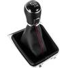 QMTVFSRH Pomelli Leva Cambio Auto Pomello Cambio Manuale 12 mm Cuffia PU Guida Sinistra Per VW Per Golf 7 MK7 GTI GTD R(6Speed Red Line)