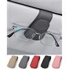 JEJA Porta Occhiali Auto, Pelle Clip per Biglietti da Visita Supporto per Occhiali Sole da Auto, Grigio