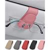 JEJA Porta Occhiali Auto, Pelle Clip per Biglietti da Visita Supporto per Occhiali Sole da Auto, Rosa