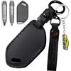 WUZUTU Custodia per chiave auto, cucita a mano, in pelle, compatibile con Kia Telluride EV3 EV4 EV5 EV9 Serento Carnival K4 K5 Sportage 2024 2025 Custodia per chiavi 6 tasti Nero