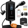 tomons Cavo Ricarica Auto Elettrica App,3,68 kW 6M,Caricatore Auto Elettrica Portatile Tipo 2 Schuko,monofase 16 A,2,4" LCD IP65,Tempo e Corrente Regolabili per Model 3/Y,500e,e-208,Altri EV/PHEV