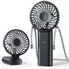 HandFan Ventaglio portatile 2026, con cordino, 8000 ore, raffreddamento 38 ore, pieghevole a 180° (nero)