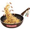 AKITAInk Wok Antiaderente Nido d'Ape per Induzione, Padella Alta in Alluminio con Rivestimento Antigraffio, 24 cm