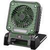 Lapiglo Ventilatore da esterno ad energia solare, ricarica USB, funzionamento silenzioso, opzioni di luce multicolore per tende, campeggio, pesca e interruzioni di corrente per uragani (verde)