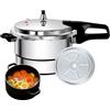 Generic Pentola Rapida,7 Litri Con Doppie Maniglie Utensili Da Cucina,Pentola A Pressione In Acciaio Inox Vaporiera Riso | Per Induzione E Stufa Elettrica Pollo Pesce Riso Cucinare Stufare Casa E Ristorante
