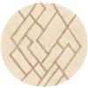 RugVista Riviera Tappetino da bagno, Rotonda, Ø 90 cm, Beige/Natural | Moderni, Pelo medio, Lavabile in lavatrice, Oeko-Tex 100, Bagno