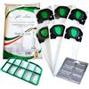 Gecasa srl Sacchetto Microfibra Made in Italy + Profumini + Filtro Griglia Motore per Aspirapolvere Folletto Vorwerk vk 200 - vk 201 (6 Sacchetti + 6 Profumini + 1 Filtro)