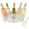 BUERPINKING Refrigeratore per bevande, 6,5 l, grande ciotola per champagne con paletta per ghiaccio per cocktail bar, vaschetta per feste, in plastica con manici, per vino, birra, champagne, bevande, portatile