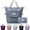 QLFJ-FurDec Borsa da viaggio pieghevole di grande capacità con separazione asciutta e bagnata, QLFJ-FurDec Pieghevole Espandibile Leggero Pernottamento Borse per le donne, Borsa da viaggio impermeabile, Blu, 42.0