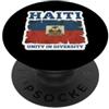 Vintage Haiti Flag Day Unity In Diversit Vintage Haiti bandiera giorno unità nella diversità orgoglioso haitiano PopSockets PopGrip Adesivo