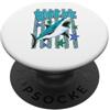 Bite Me Shark Club Divertente retrò squalo oceano spiaggia amante morso me estate umorismo PopSockets PopGrip Adesivo