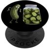 Funny Vegan Pickle Lovers Pickle Surpris Divertente Pickle Sorpresa Un Cetriolo E Un Barattolo Di Sottaceti Affettati PopSockets PopGrip Adesivo