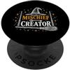 Mischief Maker Designs Tees and Gifts Fantasy Mischief Creator Wizard Design, Witch Hat, Wand PopSockets PopGrip Adesivo