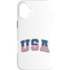 USA Lovers Custodia per iPhone 16 Plus Bandiera americana patriottica a strisce USA