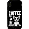 Funny Devon Rex And Coffee Design Custodia per iPhone X/XS Caffè E Devon Rexes Divertente Devon Rex