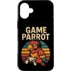Retro Video Game Lover Console Gamers Pa Custodia per iPhone 16 Plus Divertente Parrot Gamer Meme Retro Gioco di Giochi di parole Animal Joke Console