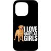 Labrador Retriever Dog Breed Funny Lab D Custodia per iPhone 15 Pro I Love Hairy Lab Girls Labrador Retriever, cane da laboratorio giallo