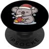 koala winter santa hat stocking snow win Carino Koala Inverno con Cappello di Babbo Natale PopSockets PopGrip Adesivo