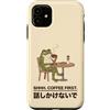 Shhh Retro Anime Frog & Introvert Coffee Custodia per iPhone 11 Coffee First Frog Arte giapponese introverso