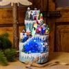 Lotti Importex Villaggio di Natale, Pattinatori con movimento rotante e Sciatori, h 26 cm - Lotti Importex
