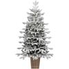 Flora Albero Natale Floccato cm 150 PE+PVC c/Vaso Quadro - Flora