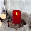 Lotti Importex Candela ø7,5cm Rossa Rustic LED BIANCO CALDO, Fiamma in movimento h 10 cm - Lotti Importex
