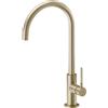 Newform - MAKI miscelatore per lavello con bocca tonda girevole [PVD brushed pale gold] - 71820.59.098