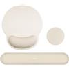 MOSISO Set Supporto Poggiapolsi&Tappetino Mouse Ergonomico Curvo Circolare