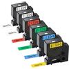Gigmeta Set di 6 nastri Compatibile per Dymo D1, 12 mm x 7 m, per Dymo Labelmanager PNP/160/210D/280/350/420P/450D/500TS, D1 45013 45016 45017 45018 45019, Nero su bianco/blu/rosso/Giallo/Verde